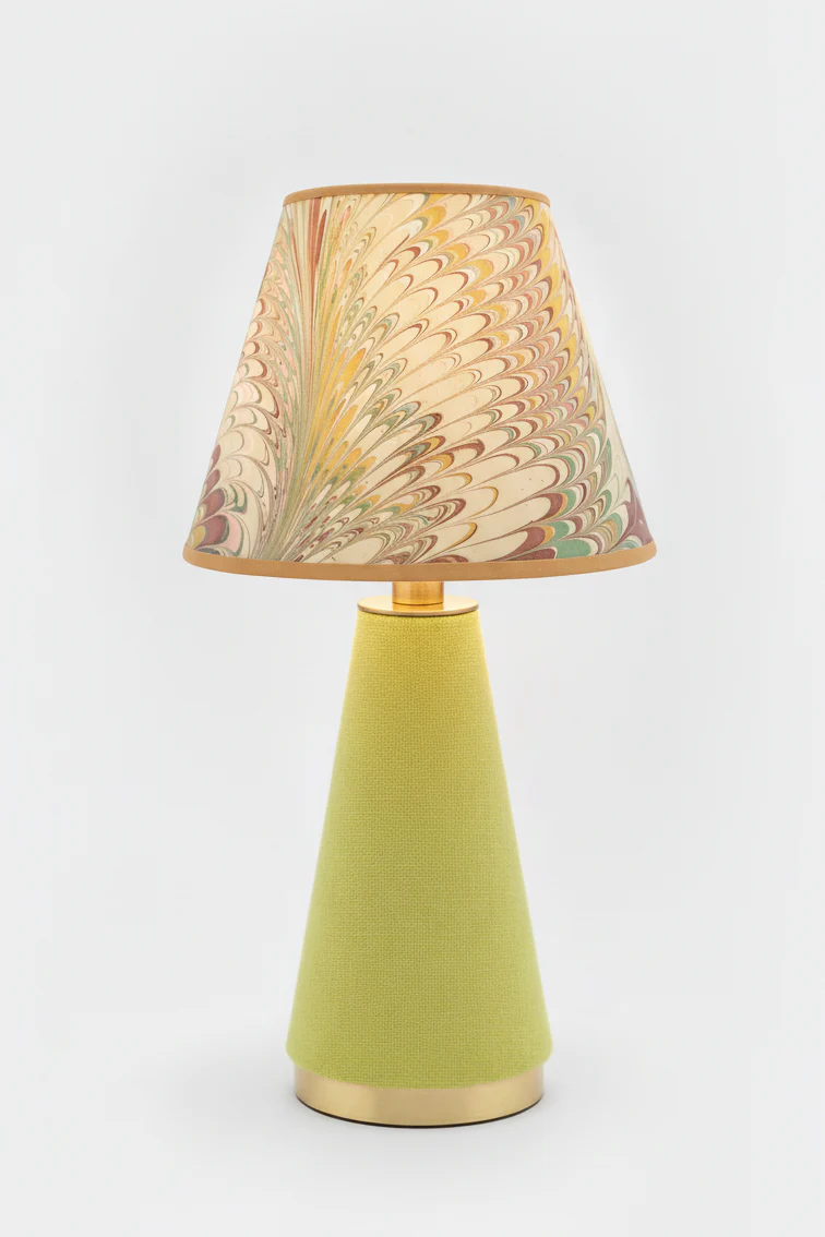 10" Hand-Marbled Empire Lampshade — Flatiron Feathers - Image 3