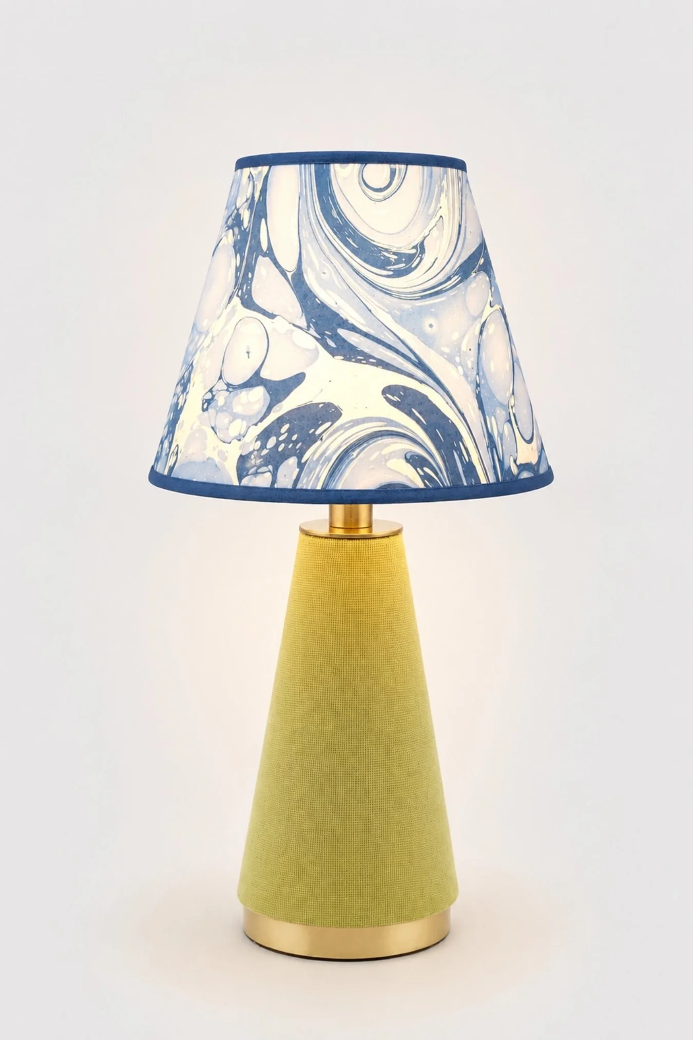 10" Hand-Marbled Empire Lampshade — Ocean Wave - Image 3