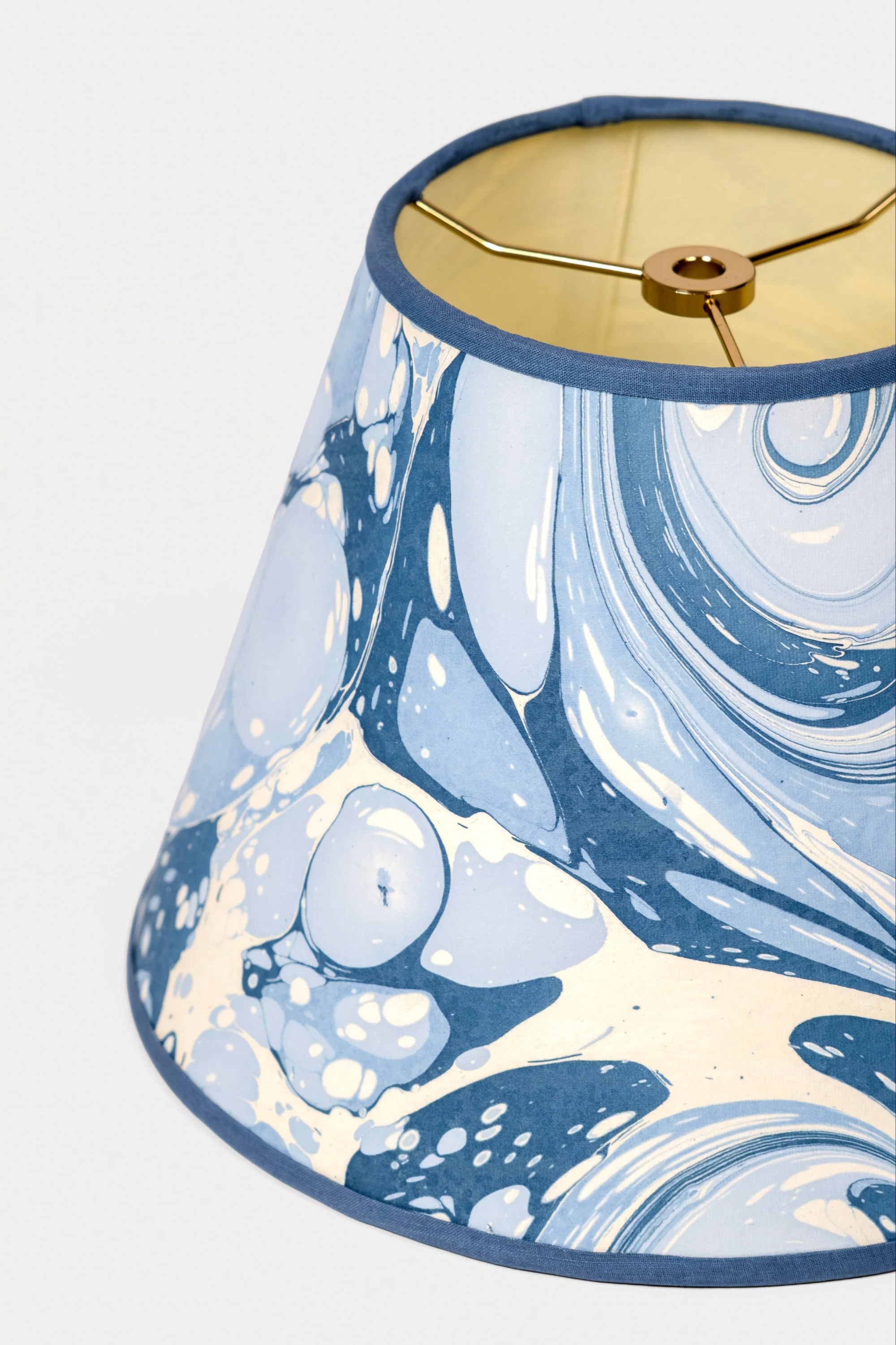 10" Hand-Marbled Empire Lampshade — Ocean Wave - Image 4