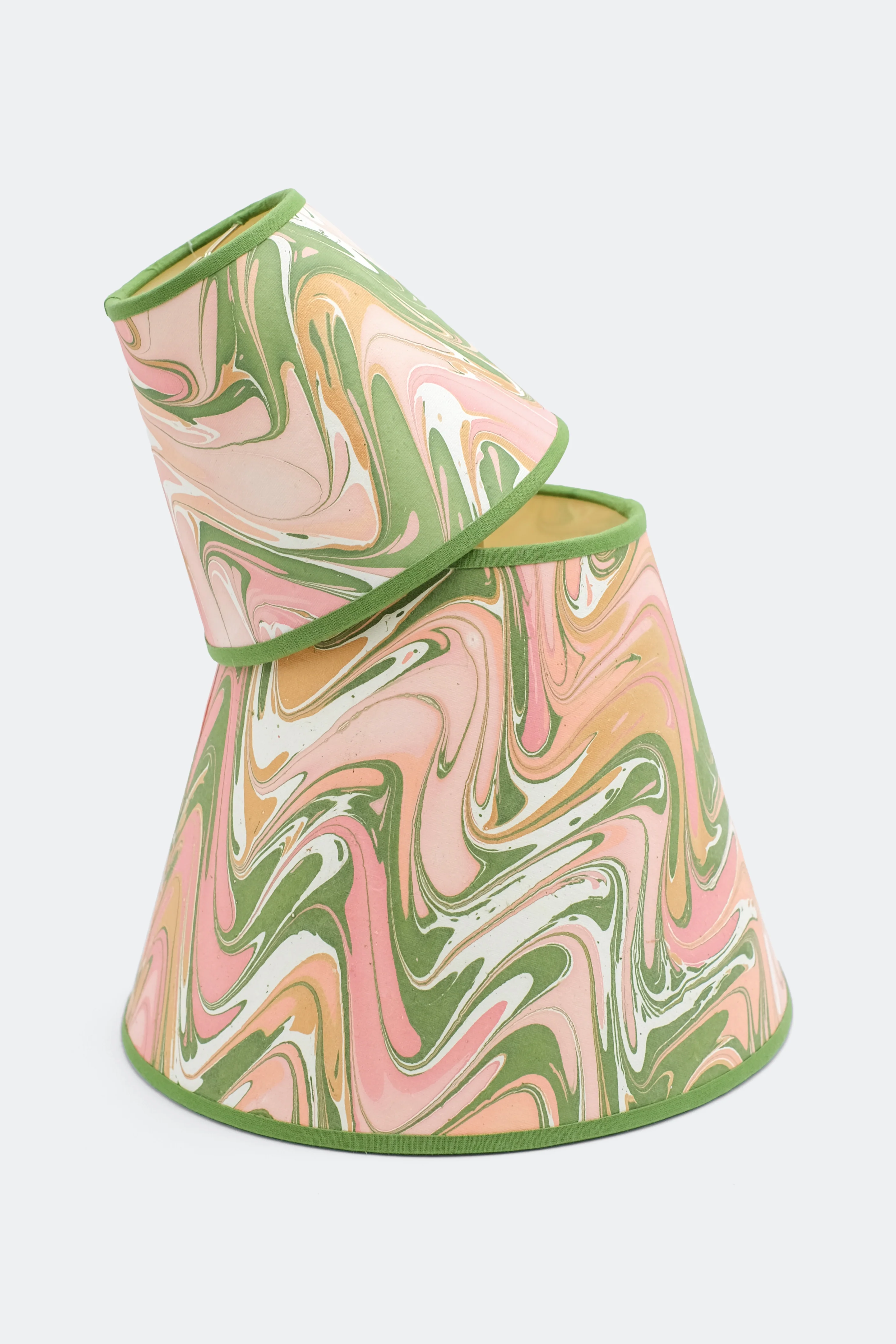 10" Hand-Marbled Empire Lampshade — Peony Bloom - Image 4