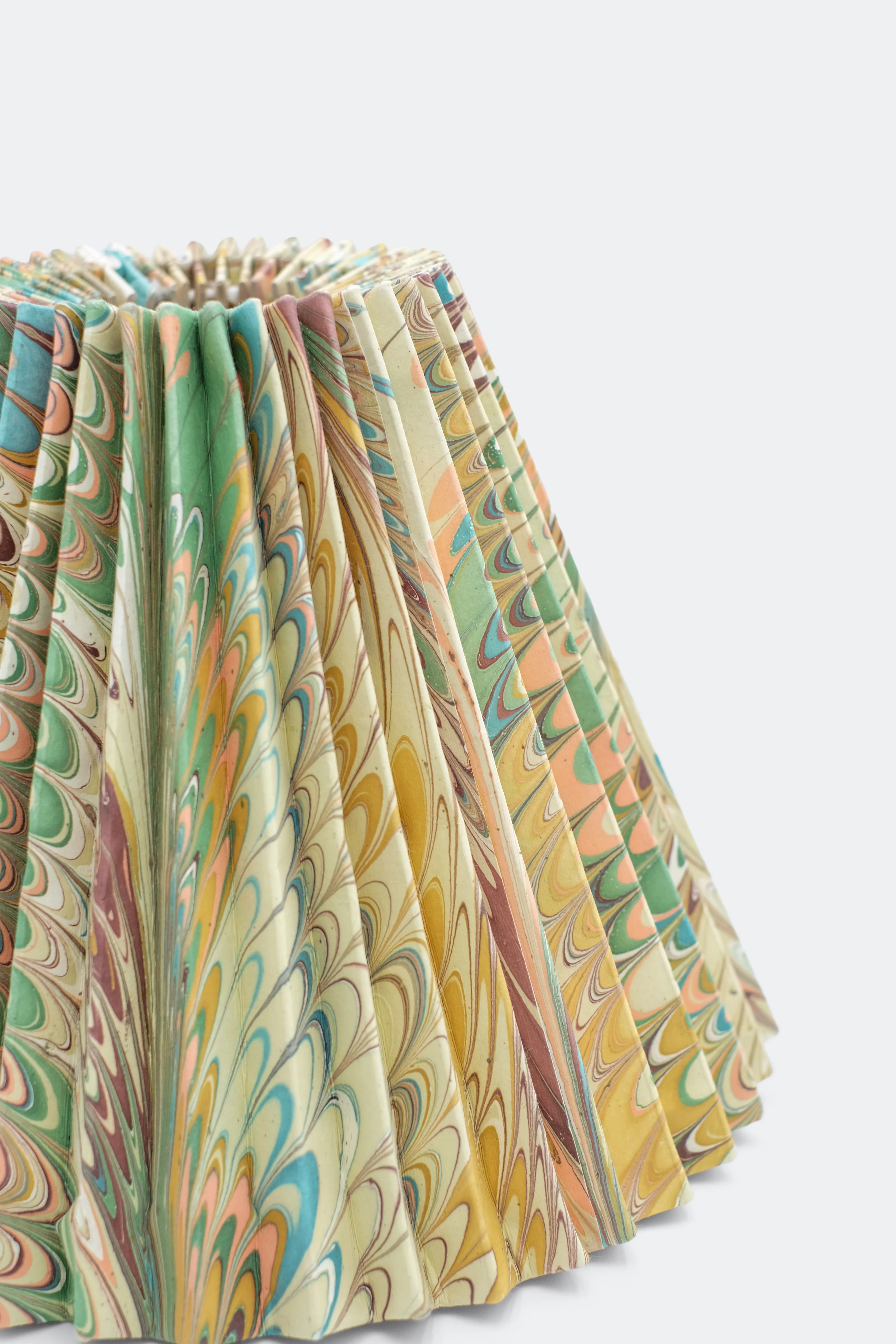 10" Hand-Marbled Pleated Empire Lampshade — Flatiron Feathers - Image 4