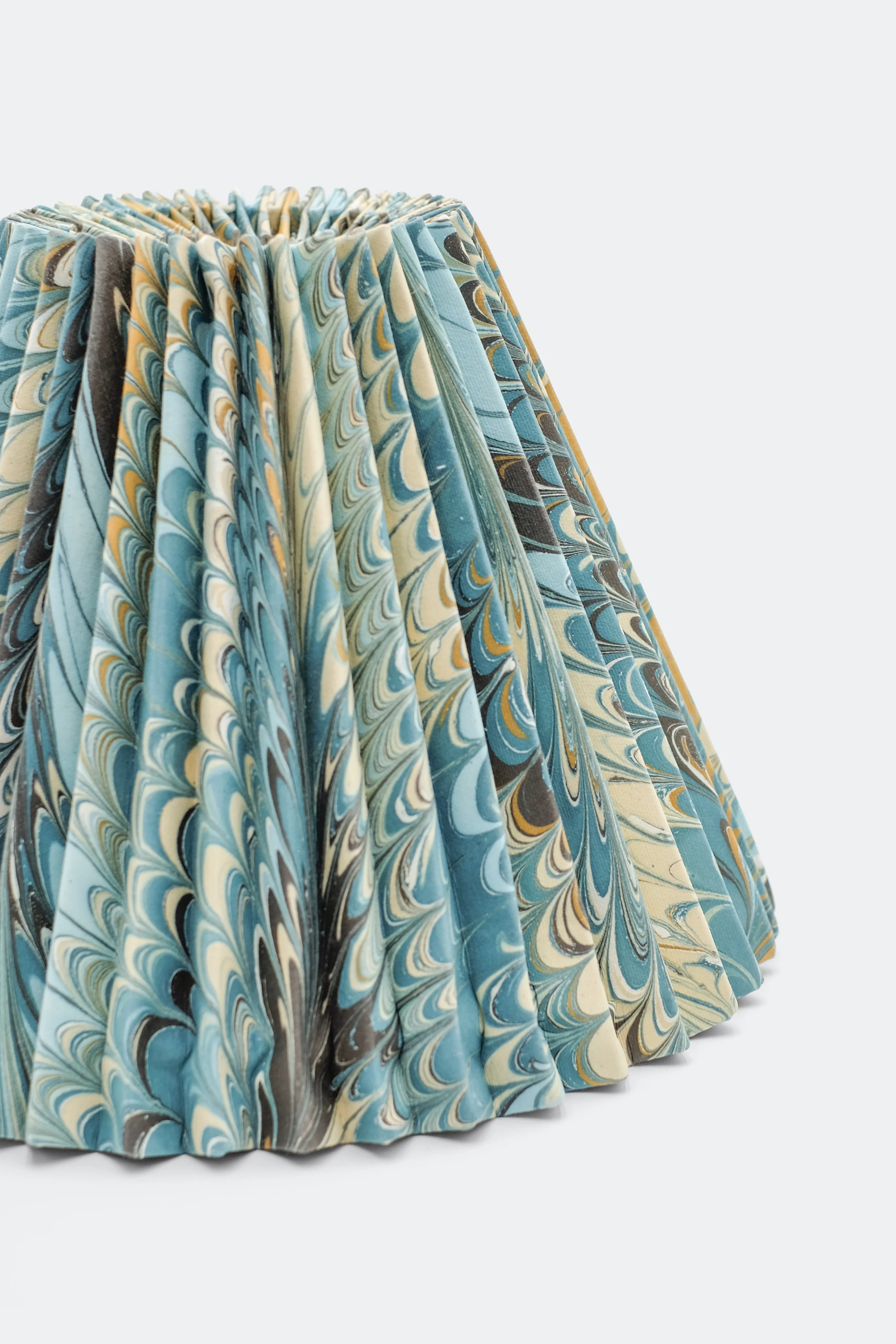 10" Hand-Marbled Pleated Empire Lampshade — Nila Feathers - Image 4