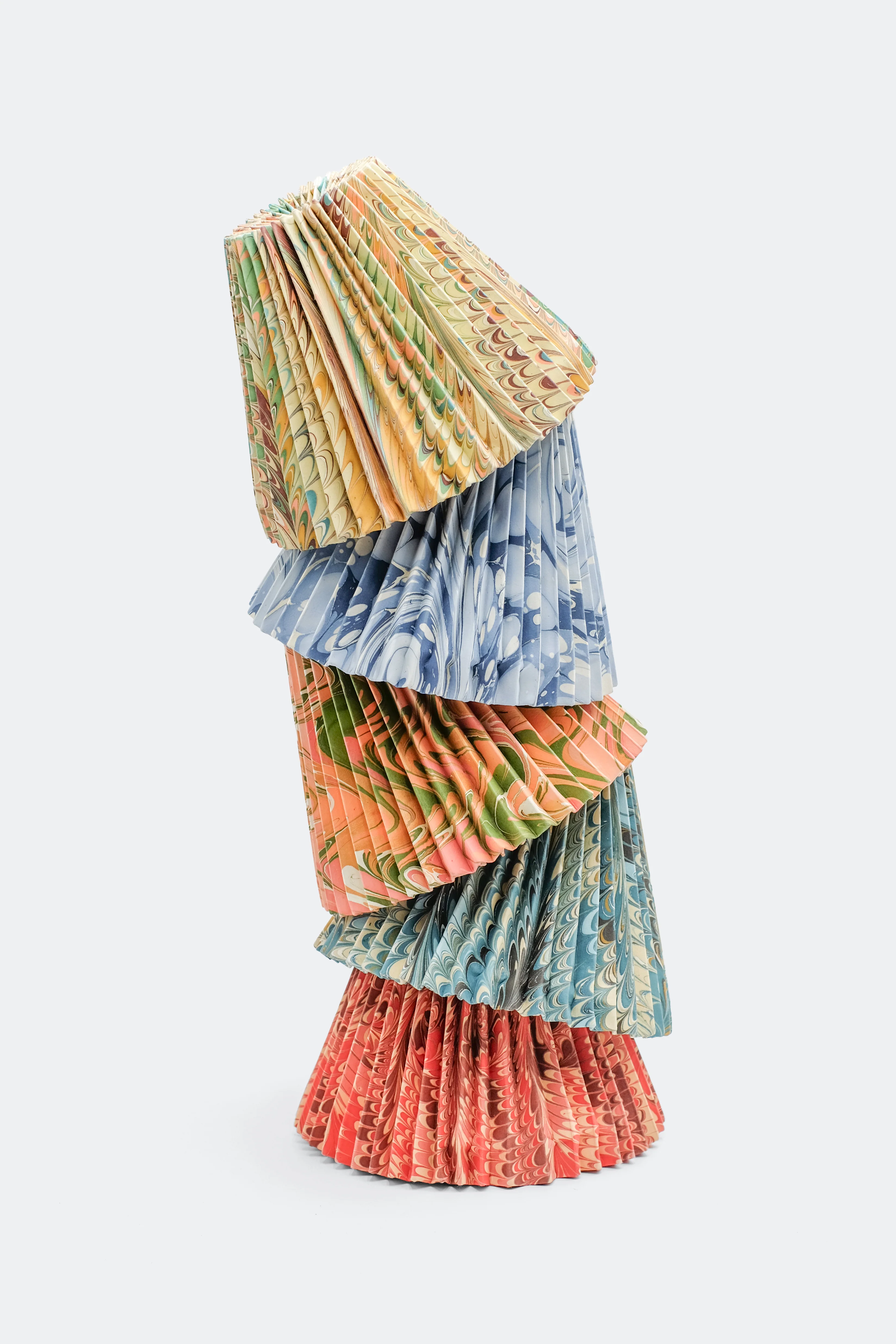 10" Hand-Marbled Pleated Empire Lampshade — Nila Feathers - Image 6