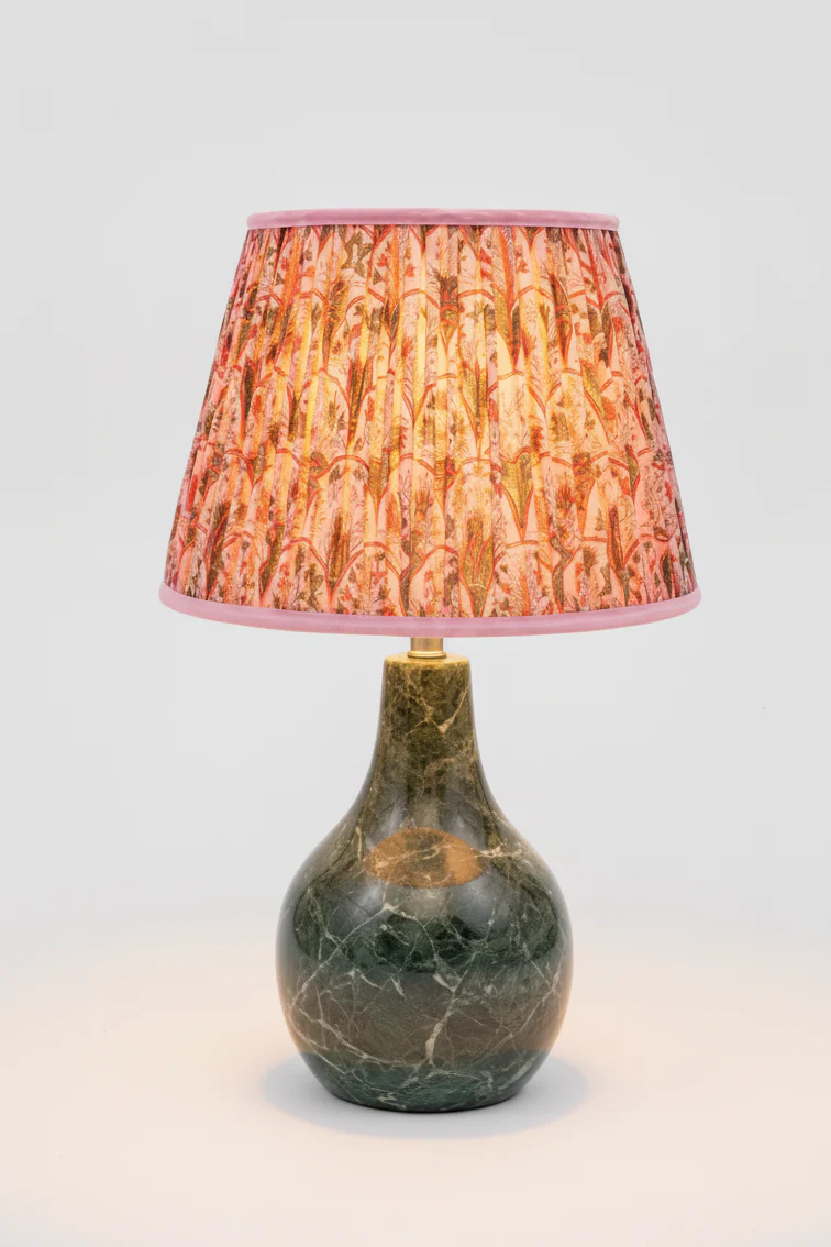 14" Pleated Blockprint Empire Lampshade — Pink Arch - Image 3