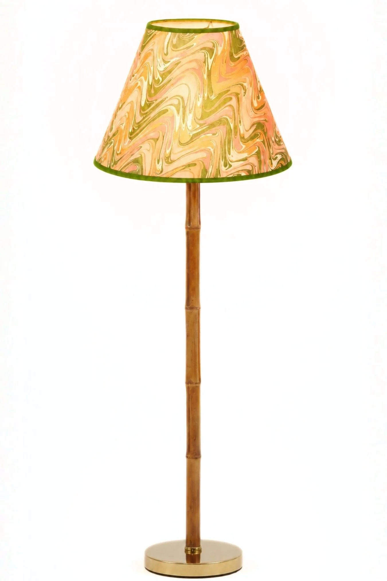16" Hand-Marbled Empire Lampshade — Peony Bloom - Image 3