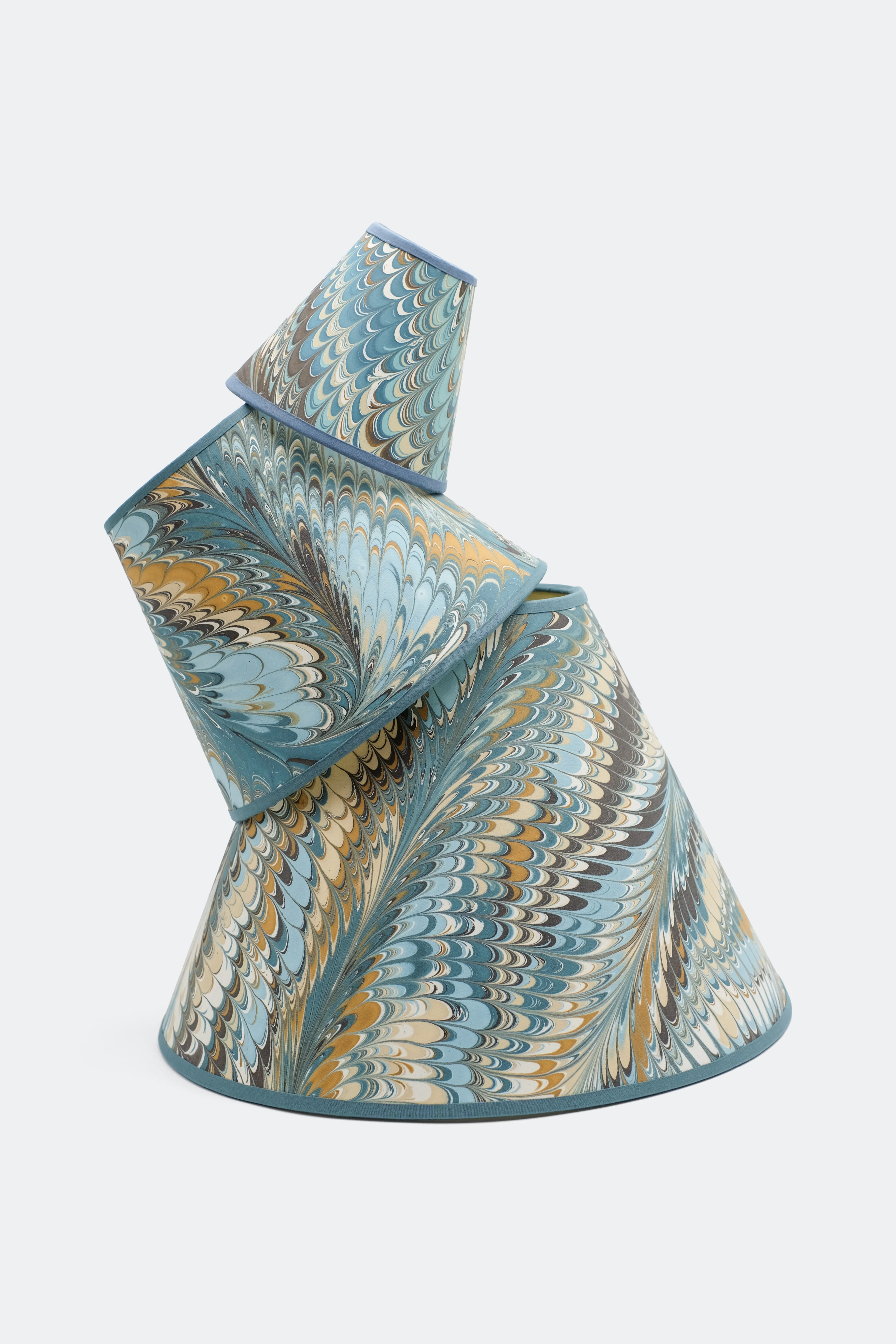 16" Hand-Marbled Empire Lampshade — Nila Feathers - Image 5