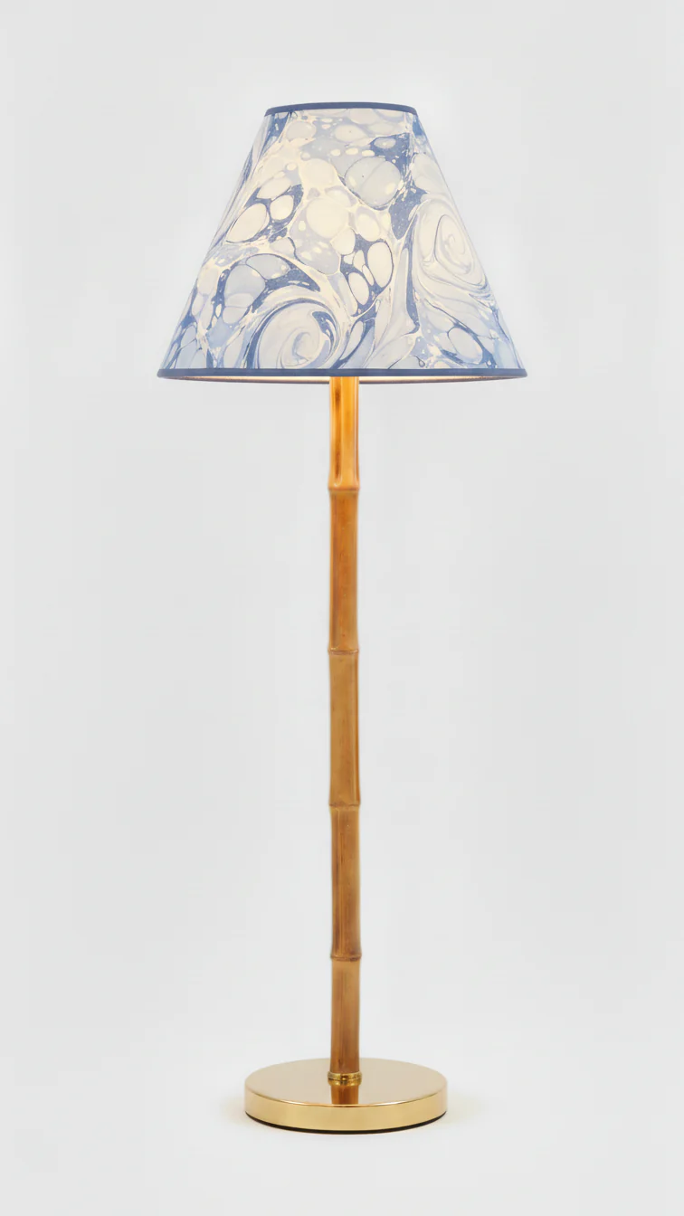 16" Hand-Marbled Empire Lampshade — Ocean Wave - Image 3