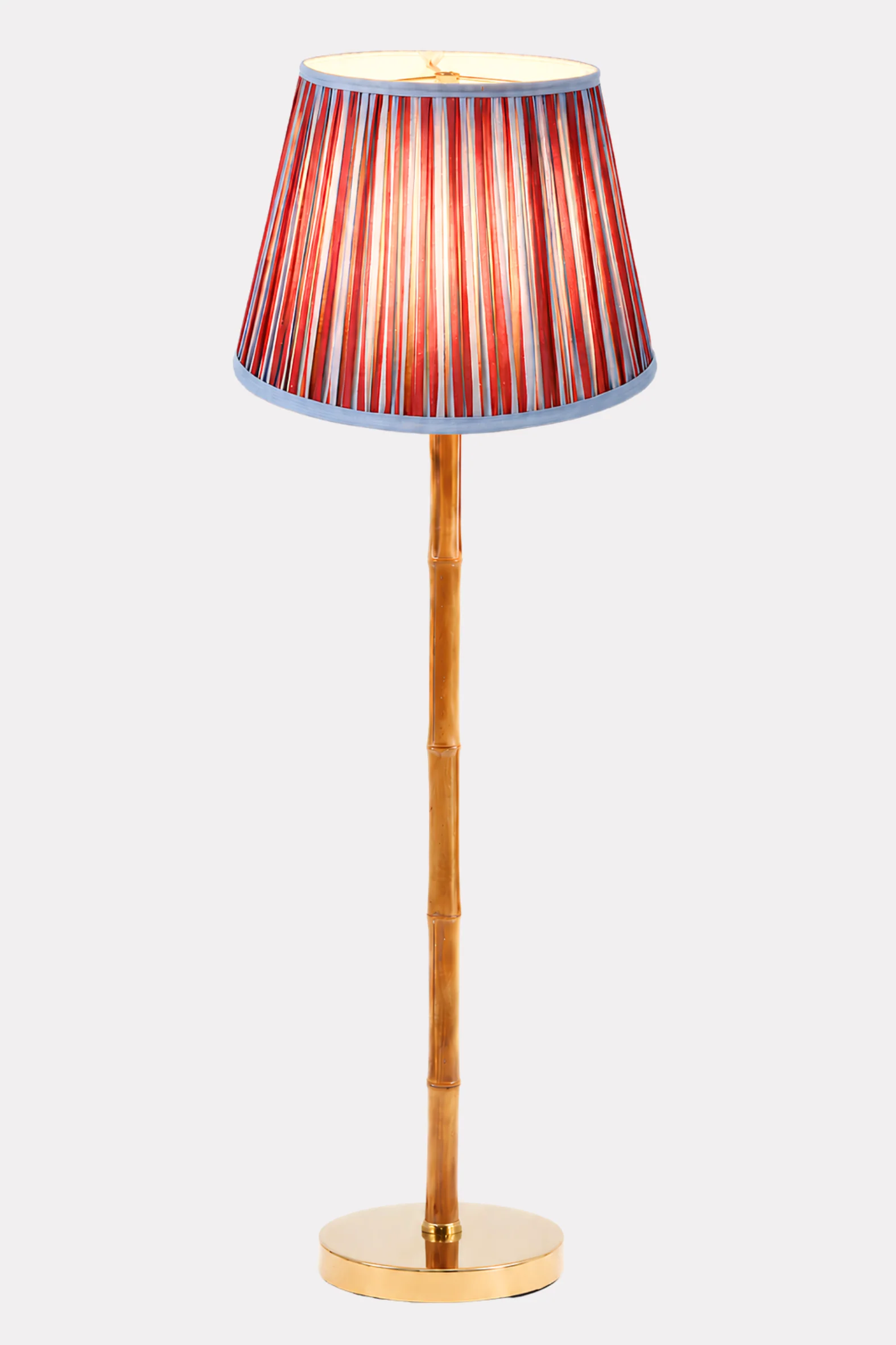 16" Pleated Empire Lampshade — Red and Blue Stripes - Image 3