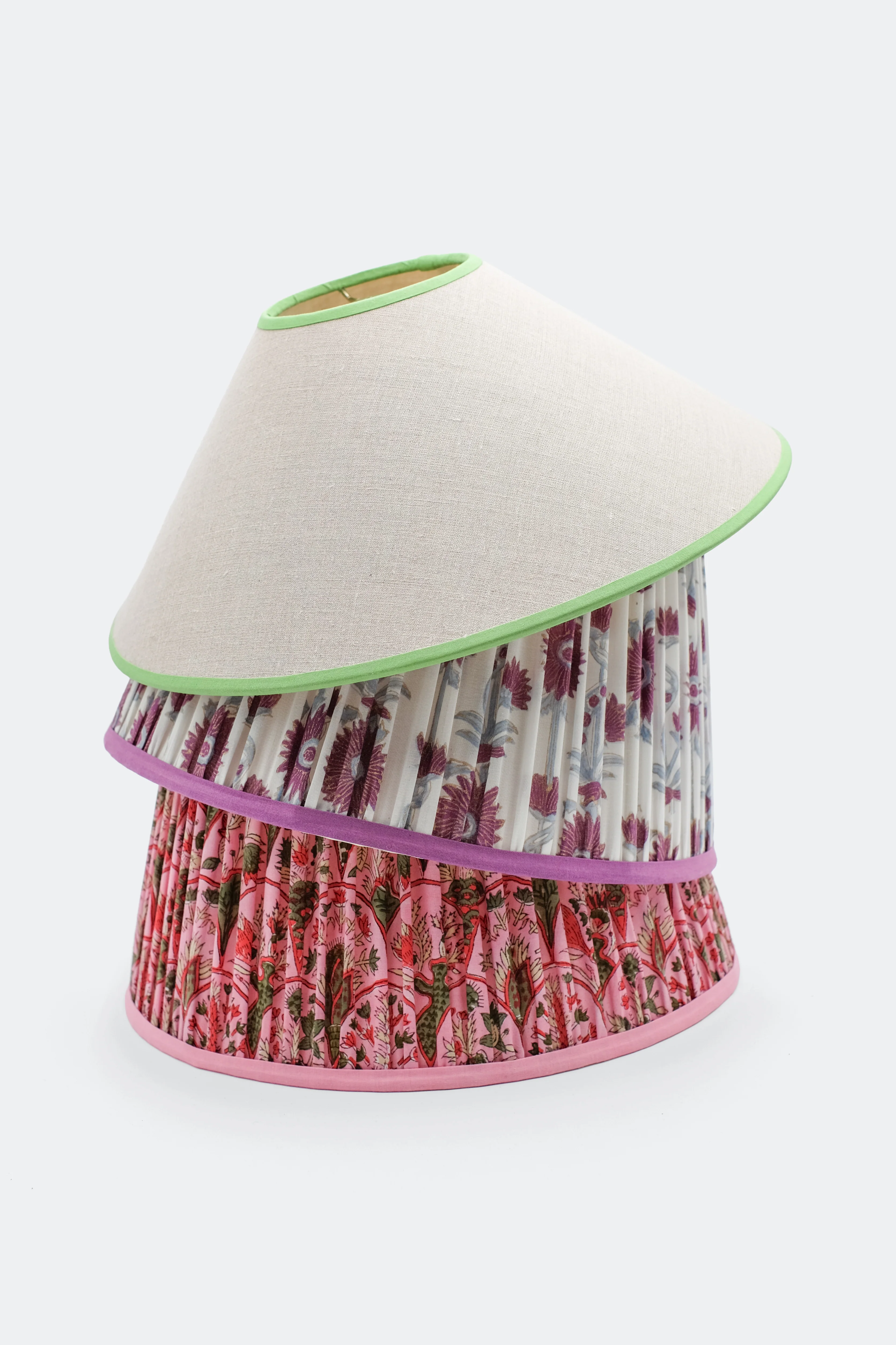 16” Tapered Cone Lampshade | Linen Green - Image 4
