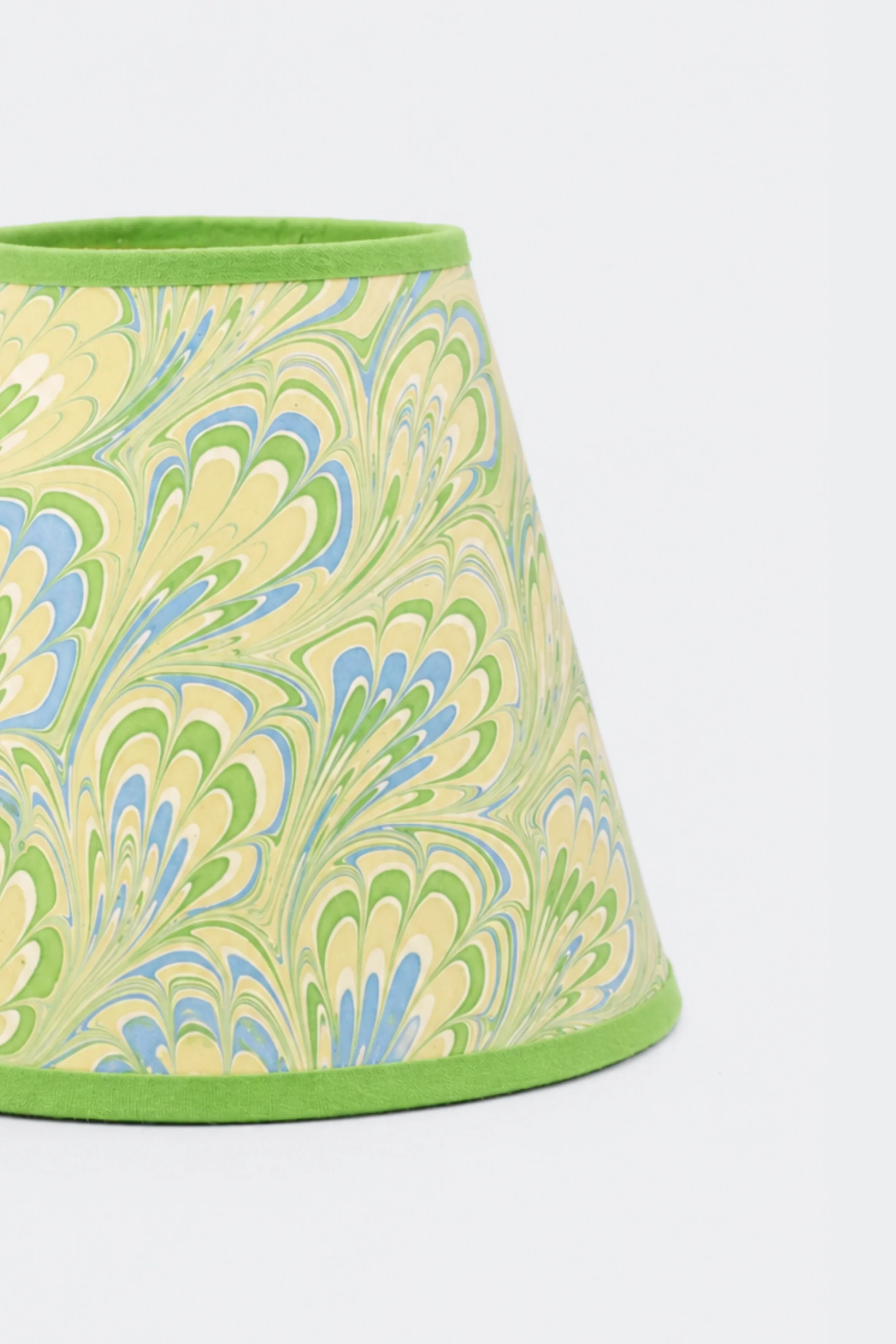 6" Hand-Marbled Clip On Chandelier Sconce Lampshade — Seaglass Peacock - Image 4