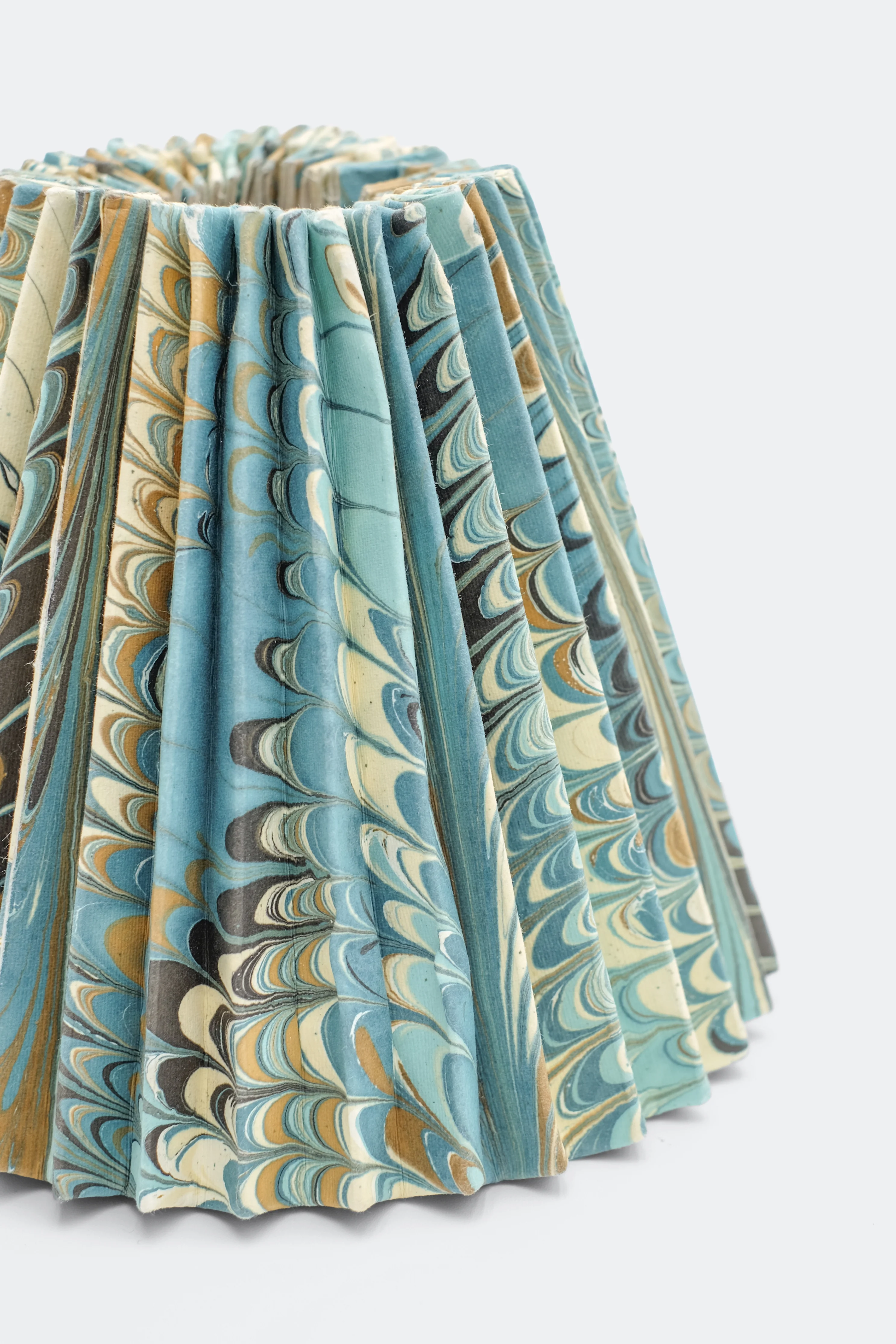 8" Hand-Marbled Pleated Empire Lampshade — Nila Feathers - Image 4