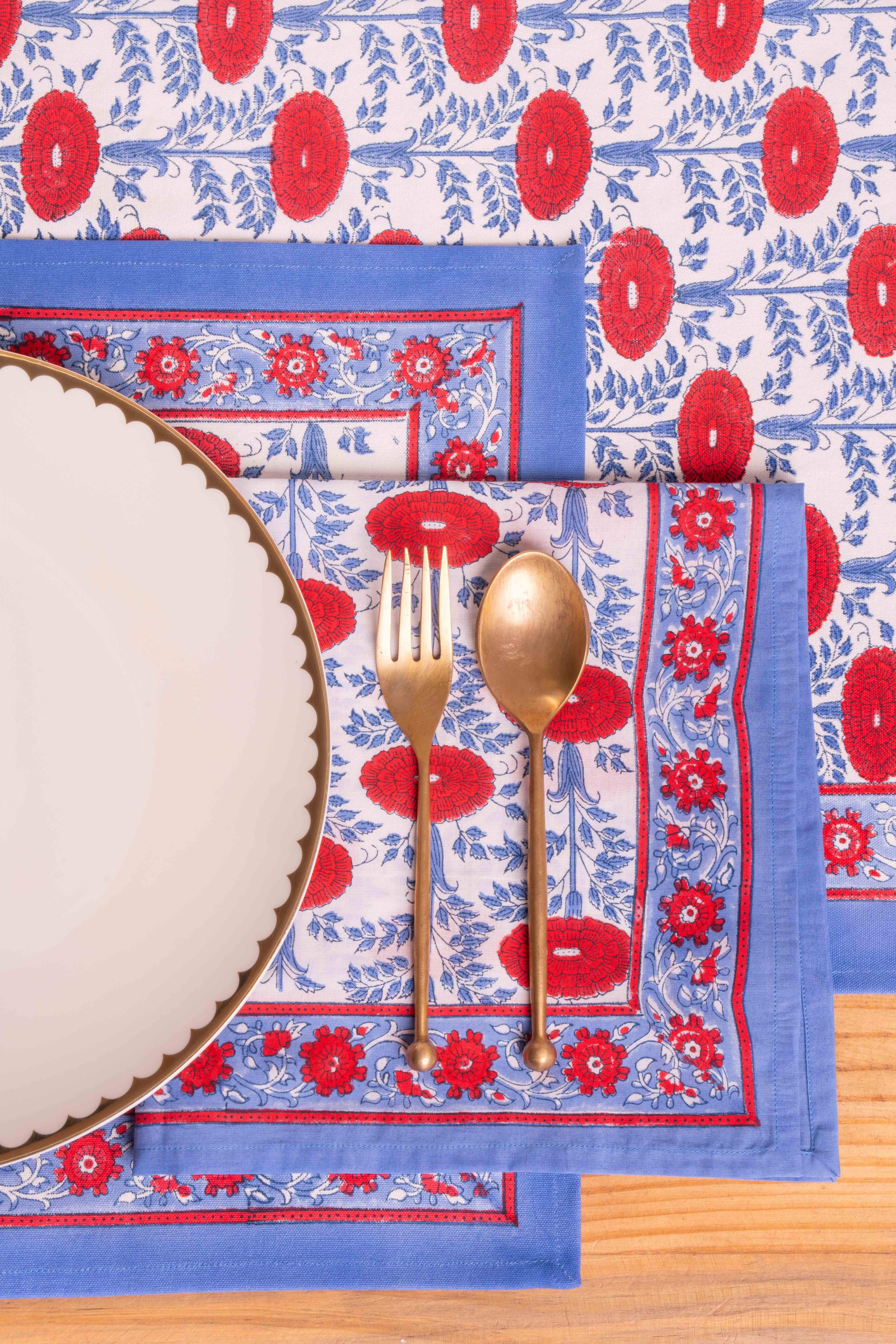 Araminta Blockprint Napkins, Set of 4 - Image 3