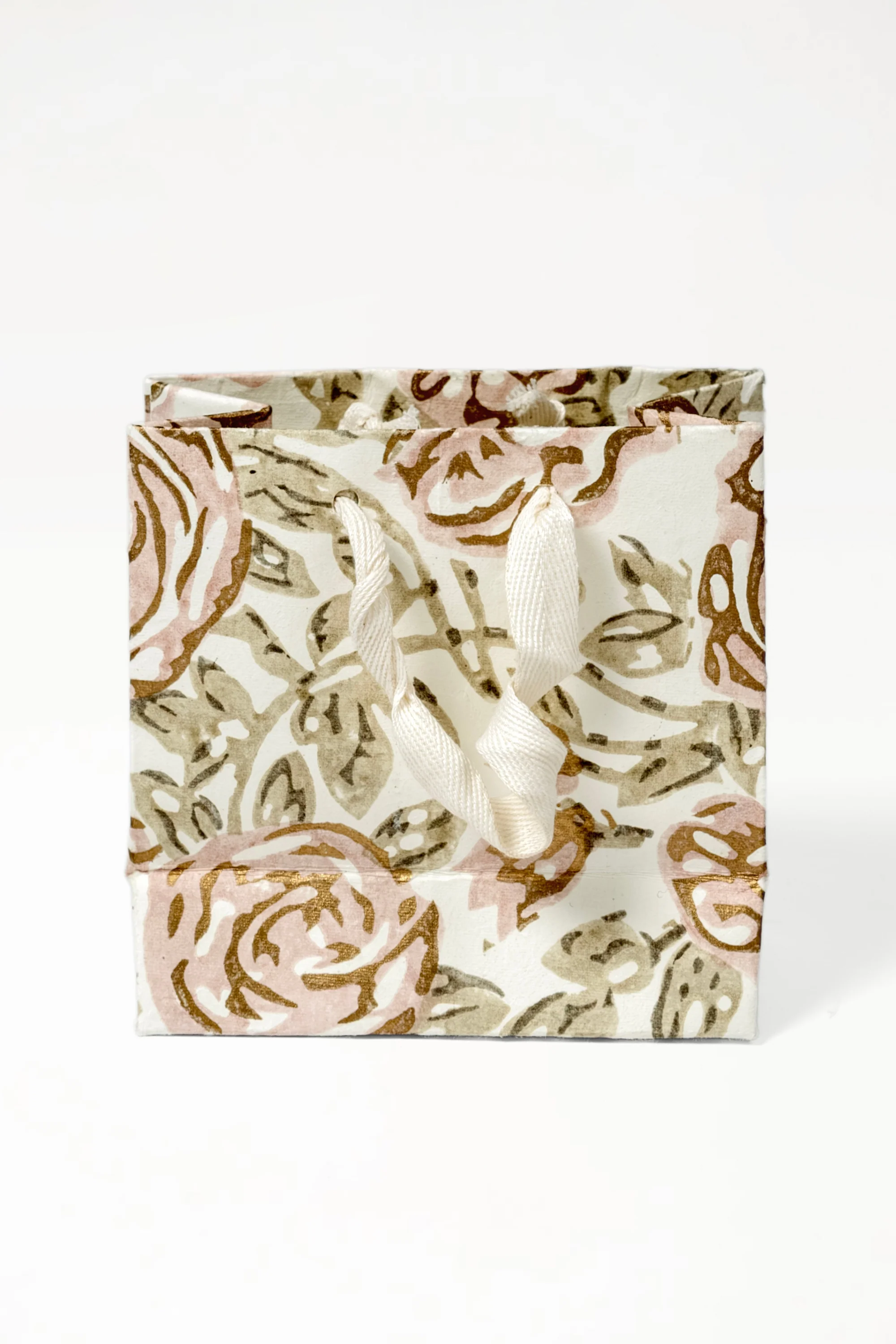 Blockprint Gift Bag in Rose Garden - Image 3