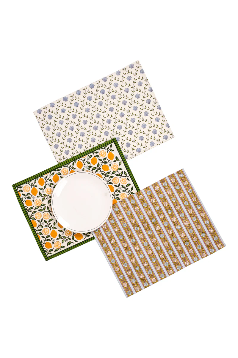 Capri Lemons Blockprint Placemat - Image 8