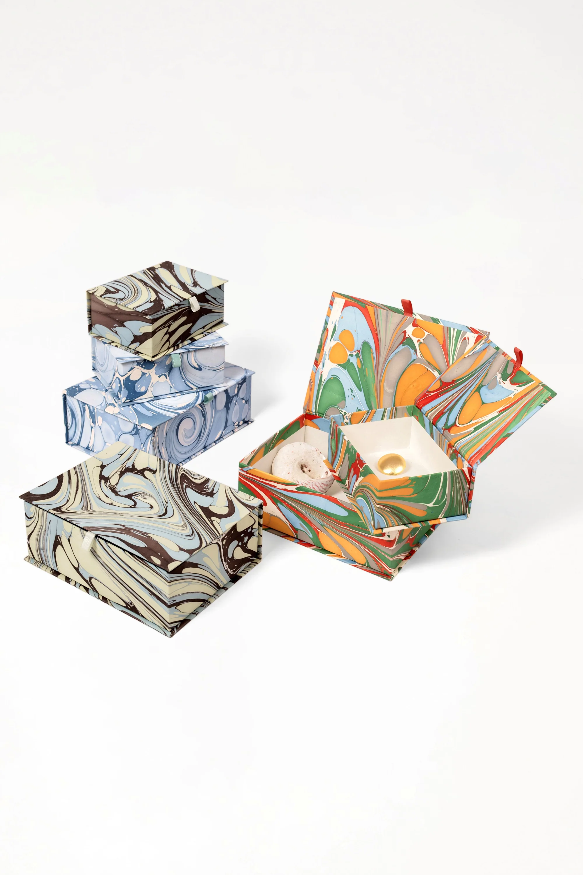 Hand-Marbled Keepsake Box Set in Kyoto - Image 4