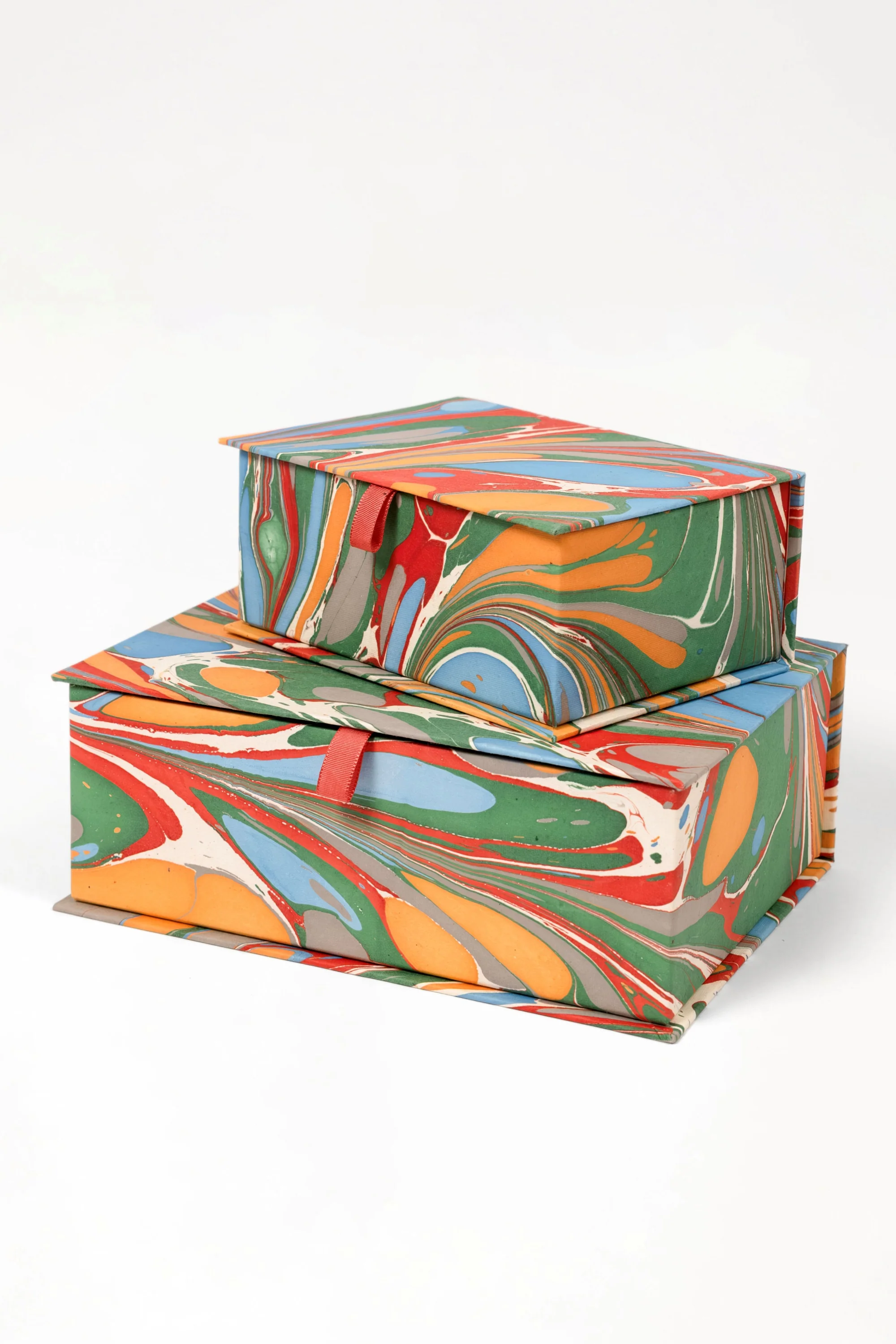 Hand-Marbled Keepsake Box Set in Marais