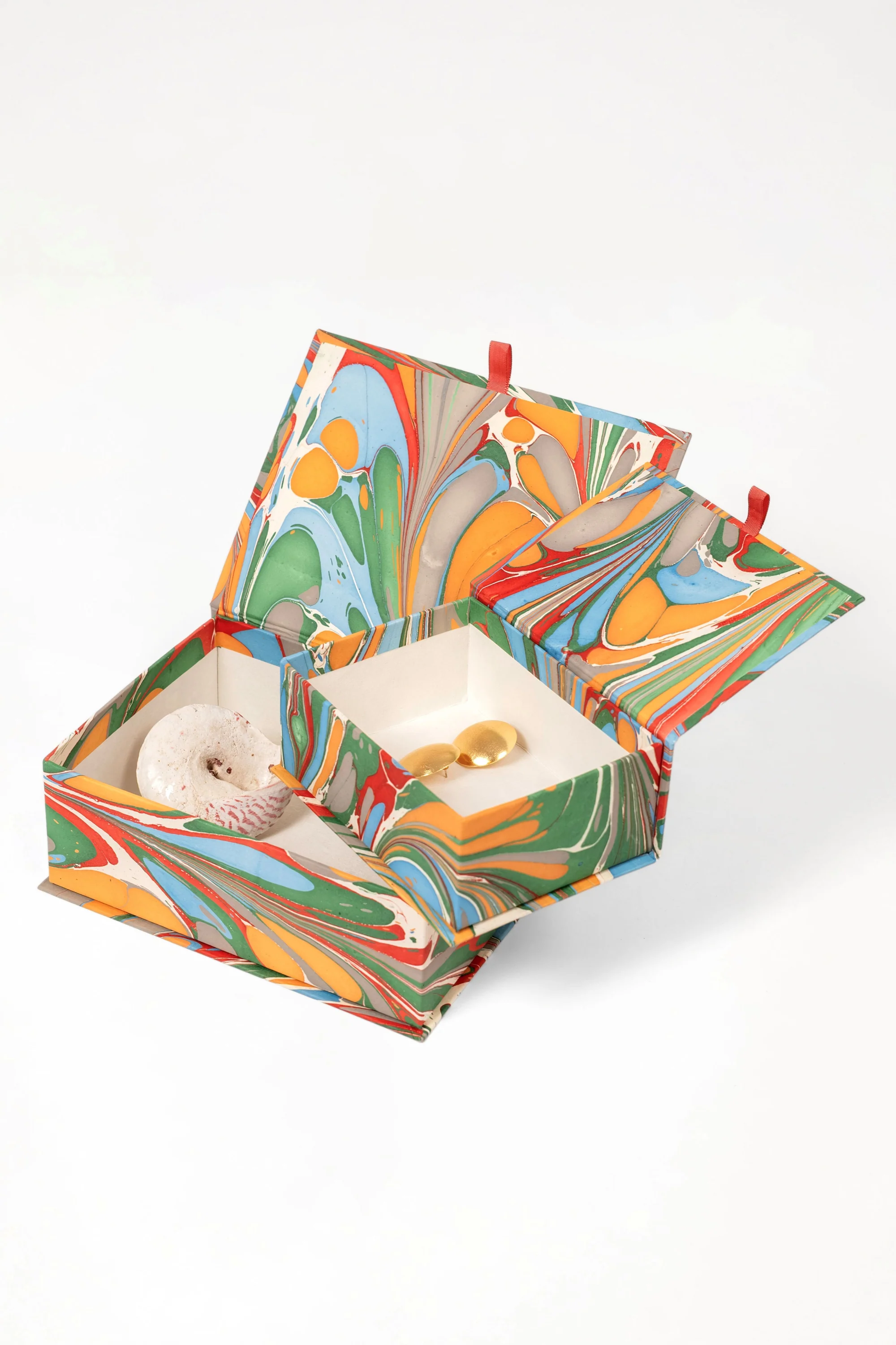 Hand-Marbled Keepsake Box Set in Marais - Image 3