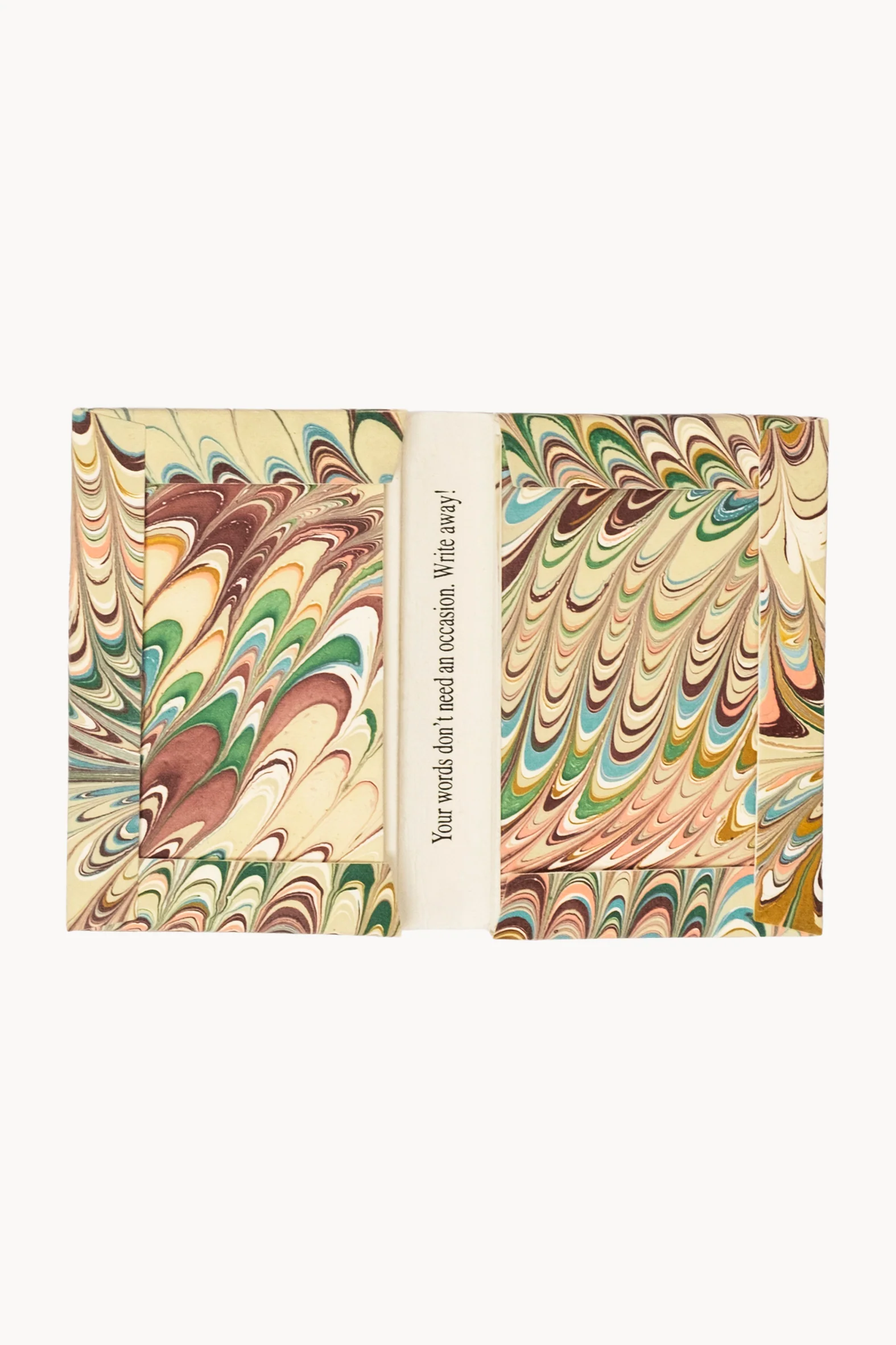 Hand-Marbled Notecards in Flatiron Feather, Set of 8 - Image 4