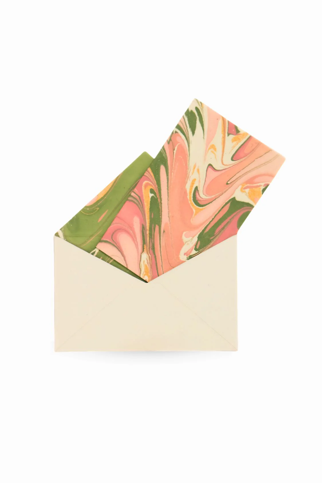 Hand-Marbled Notecards in Peony Bloom, Set of 8 - Image 5