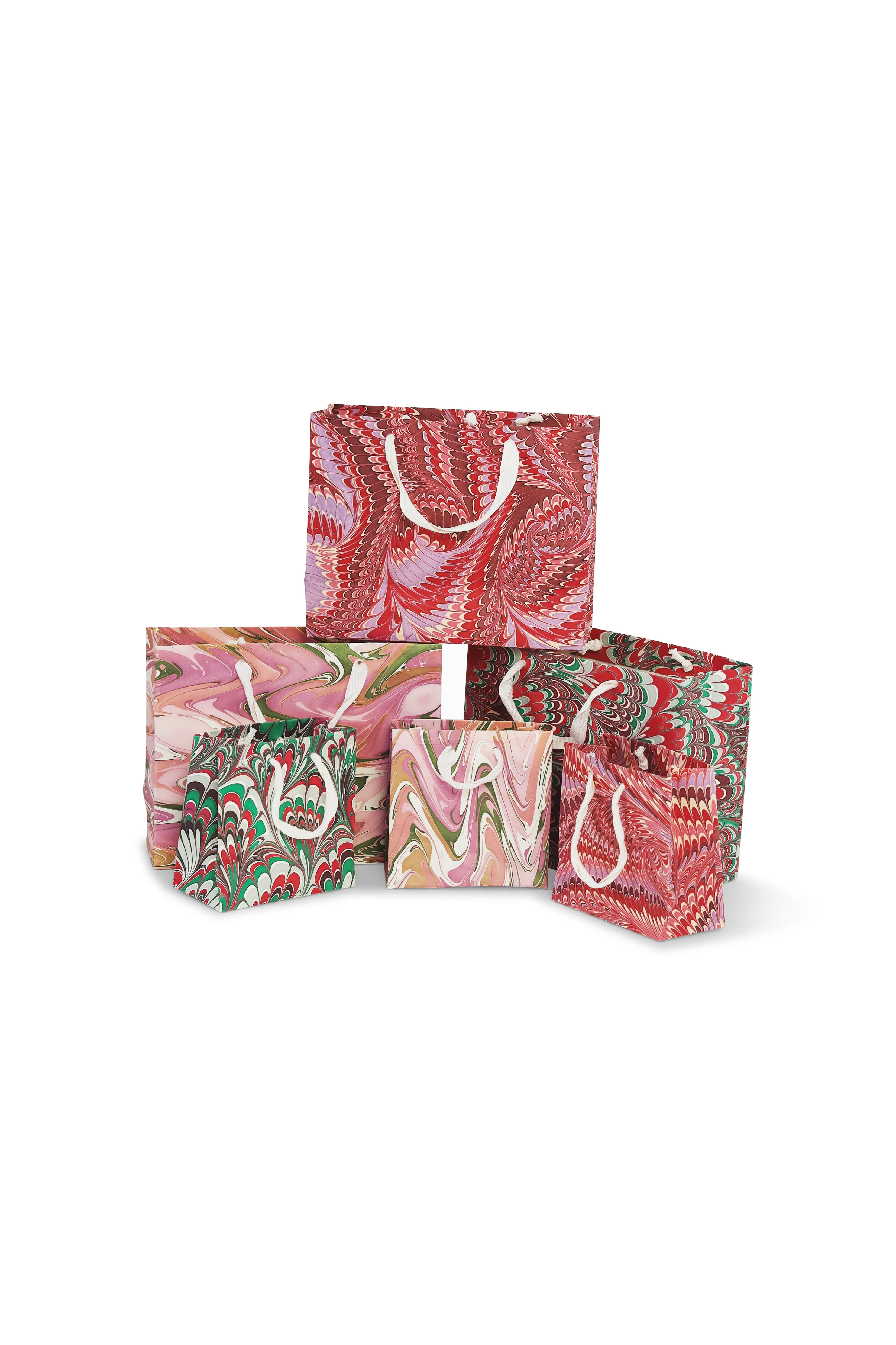 Florentine Pink Hand Marbled Gift Bag - Image 9