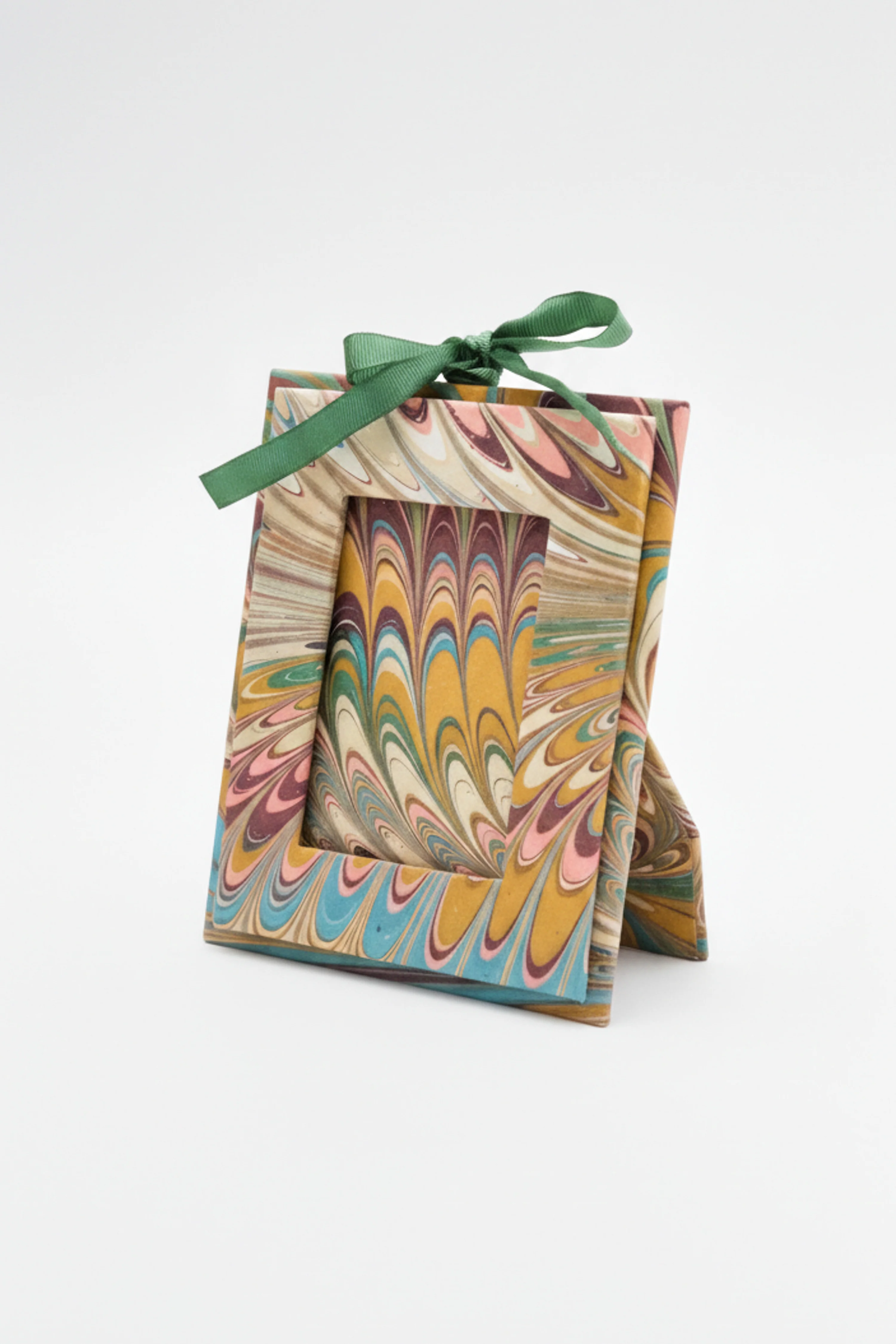 Mini Hand-Marbled Picture Frame Ornament | Flatiron Feathers - Image 2