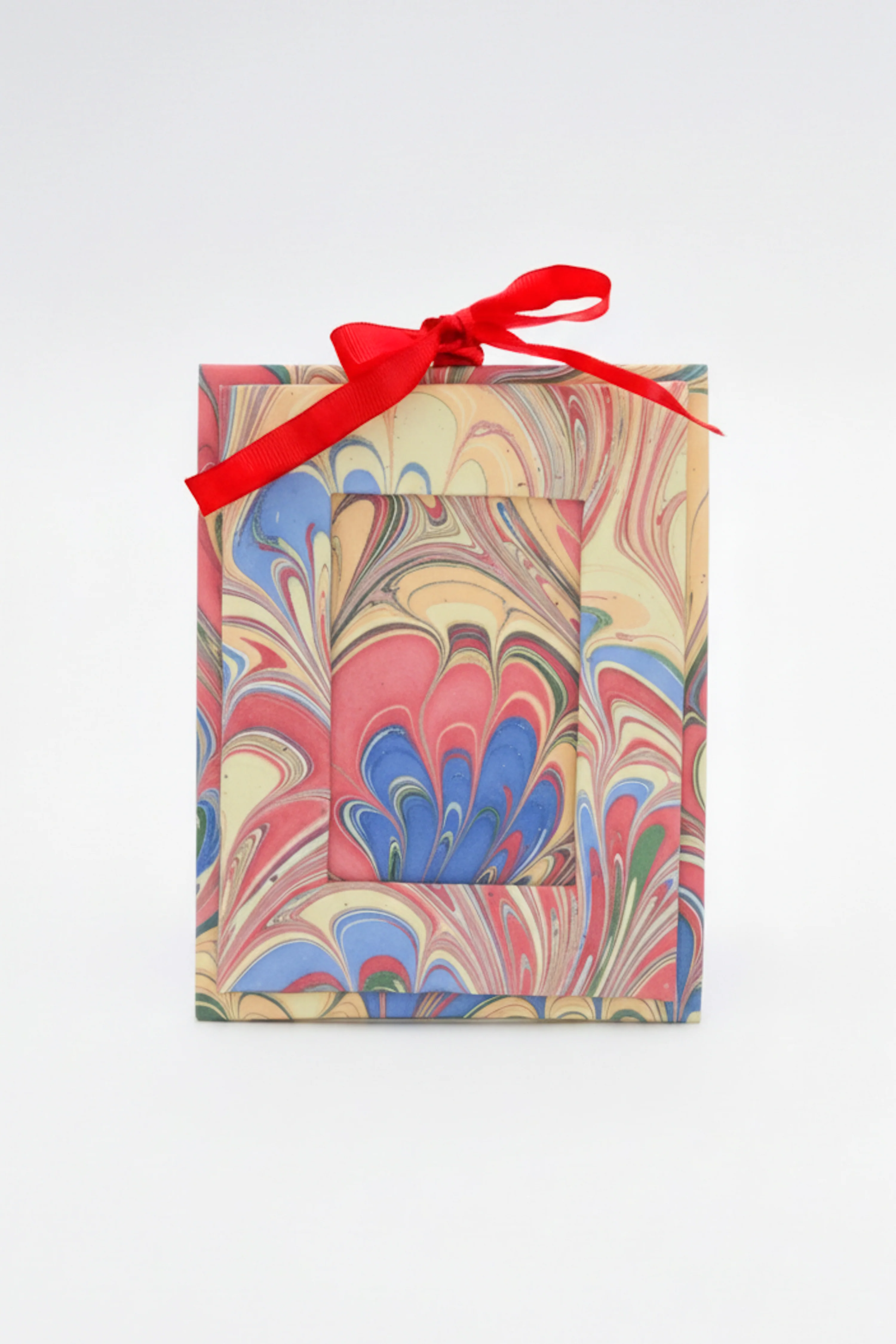 Mini Hand-Marbled Picture Frame Ornament | Multicolor