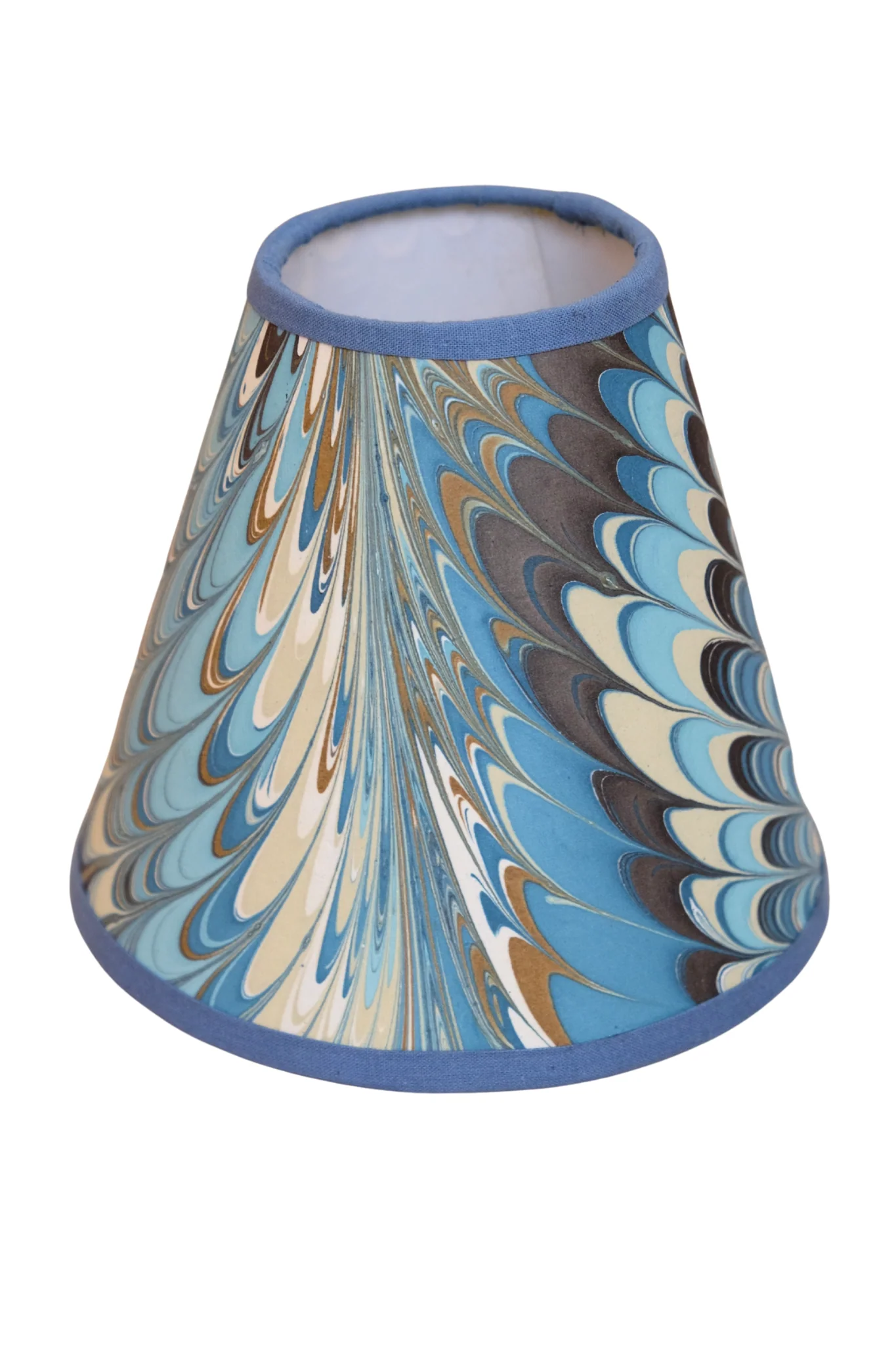 6" Hand-Marbled Empire Lampshade — Nila Feathers (No Fittings)