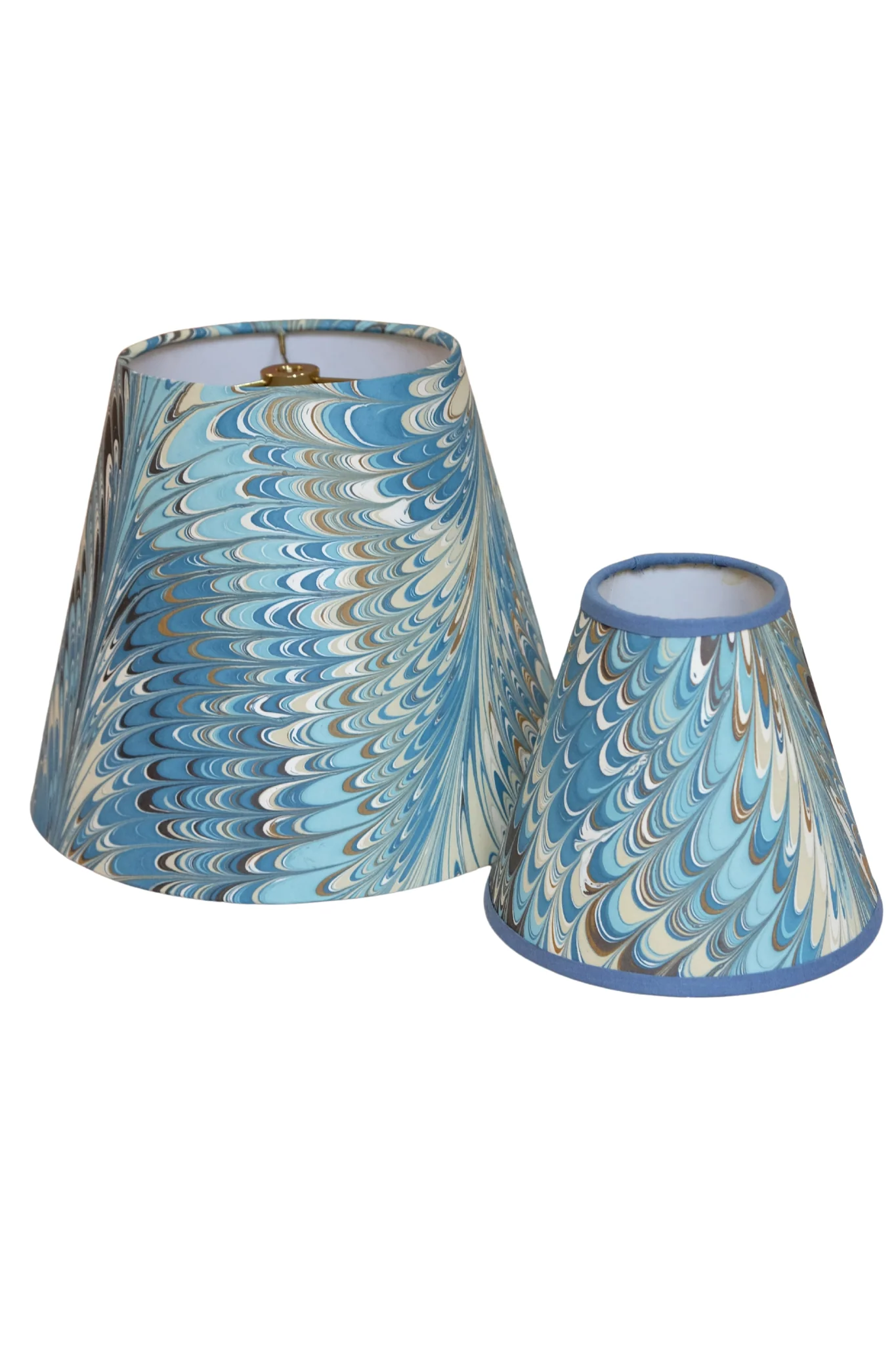 6" Hand-Marbled Empire Lampshade — Nila Feathers (No Fittings) - Image 2