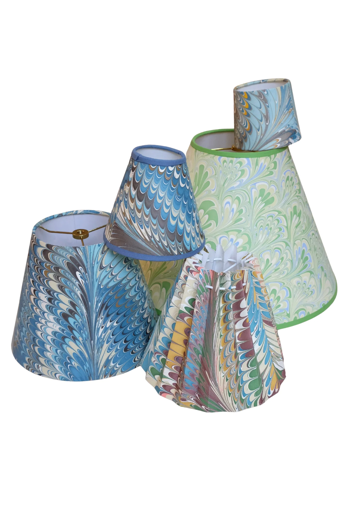 6" Hand-Marbled Empire Lampshade — Nila Feathers (No Fittings) - Image 3