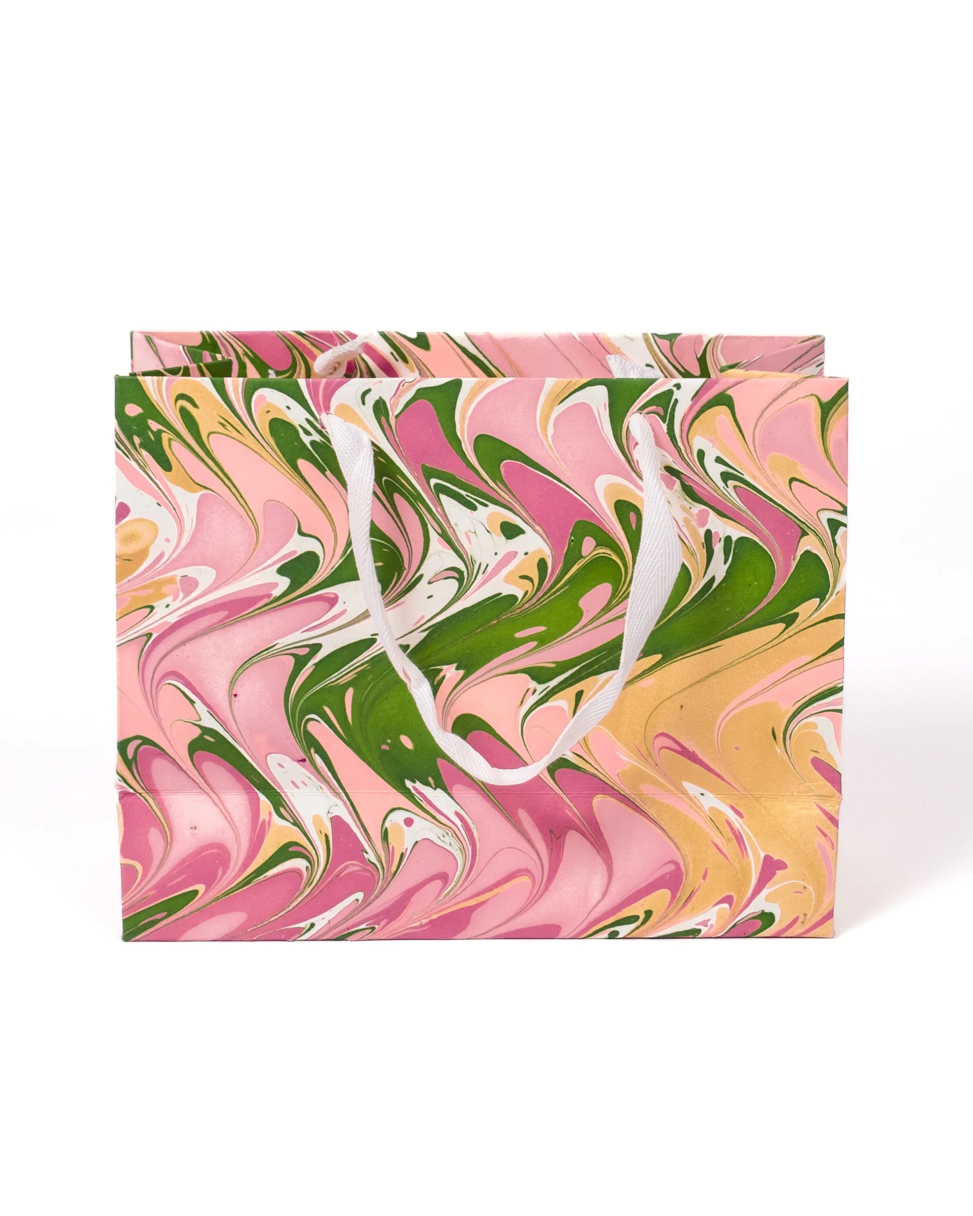Peony Bloom Hand Marbled Gift Bag - Image 3