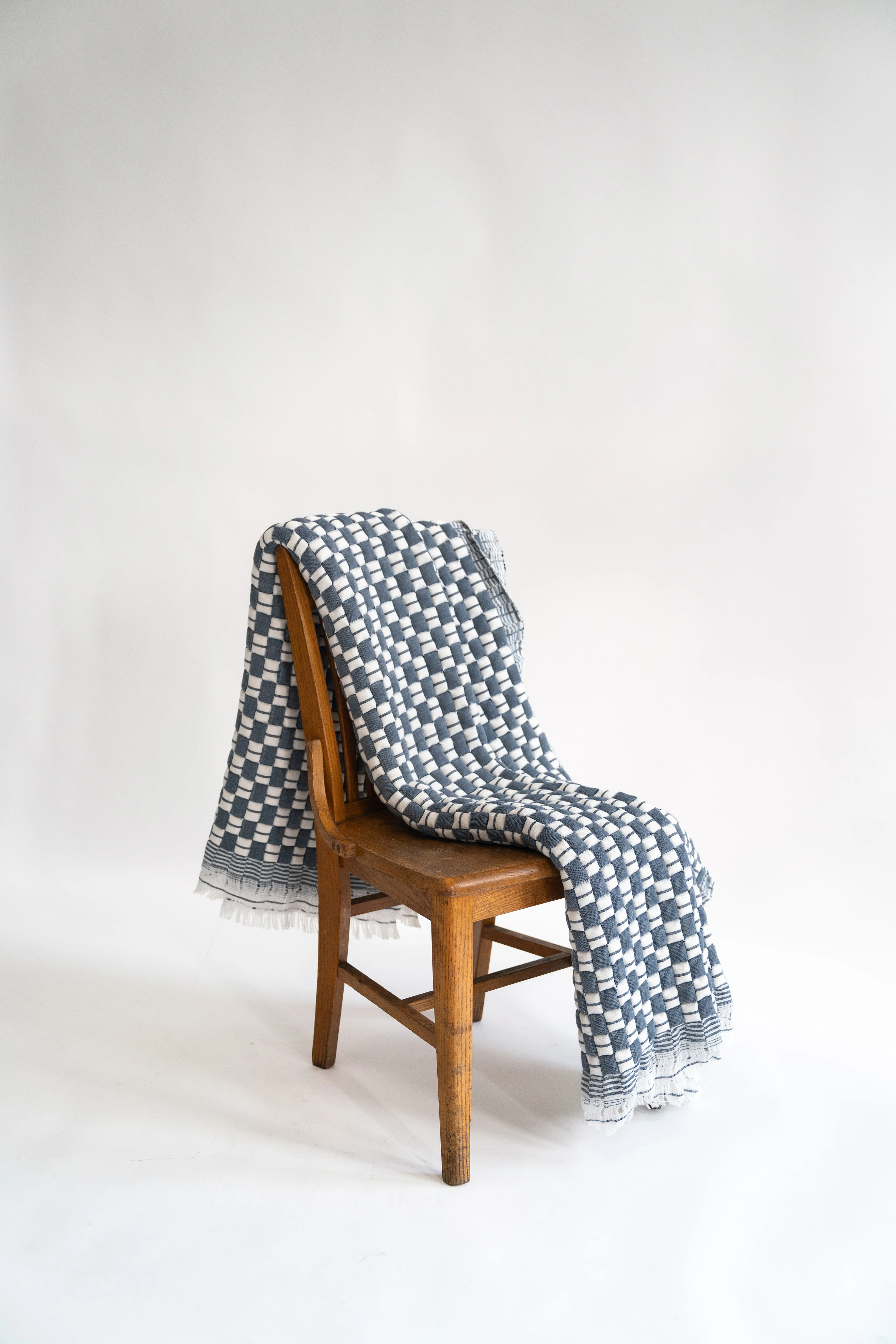 Blue Checkered Sujani Quilt - Image 3
