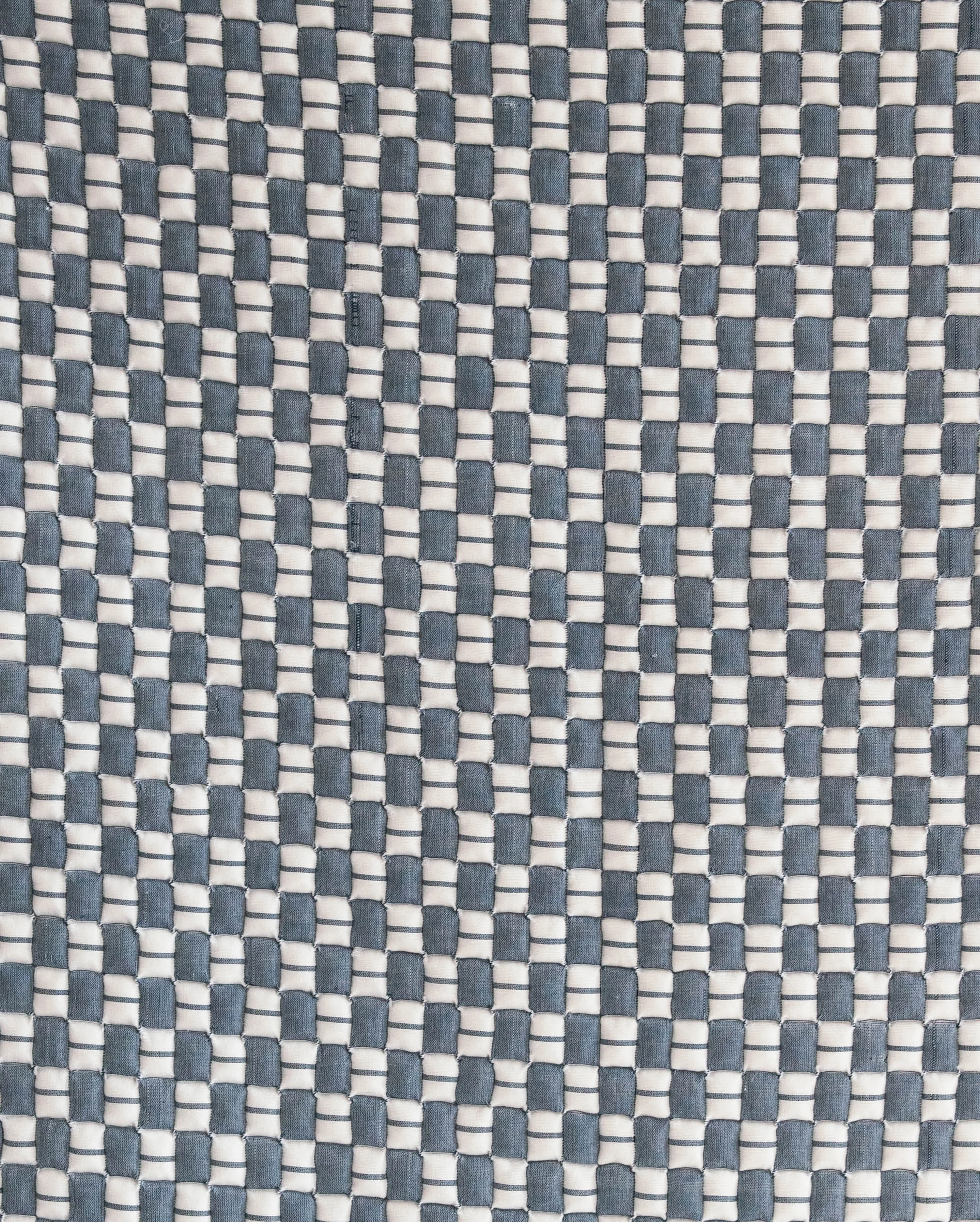 Blue Checkered Sujani Quilt - Image 4