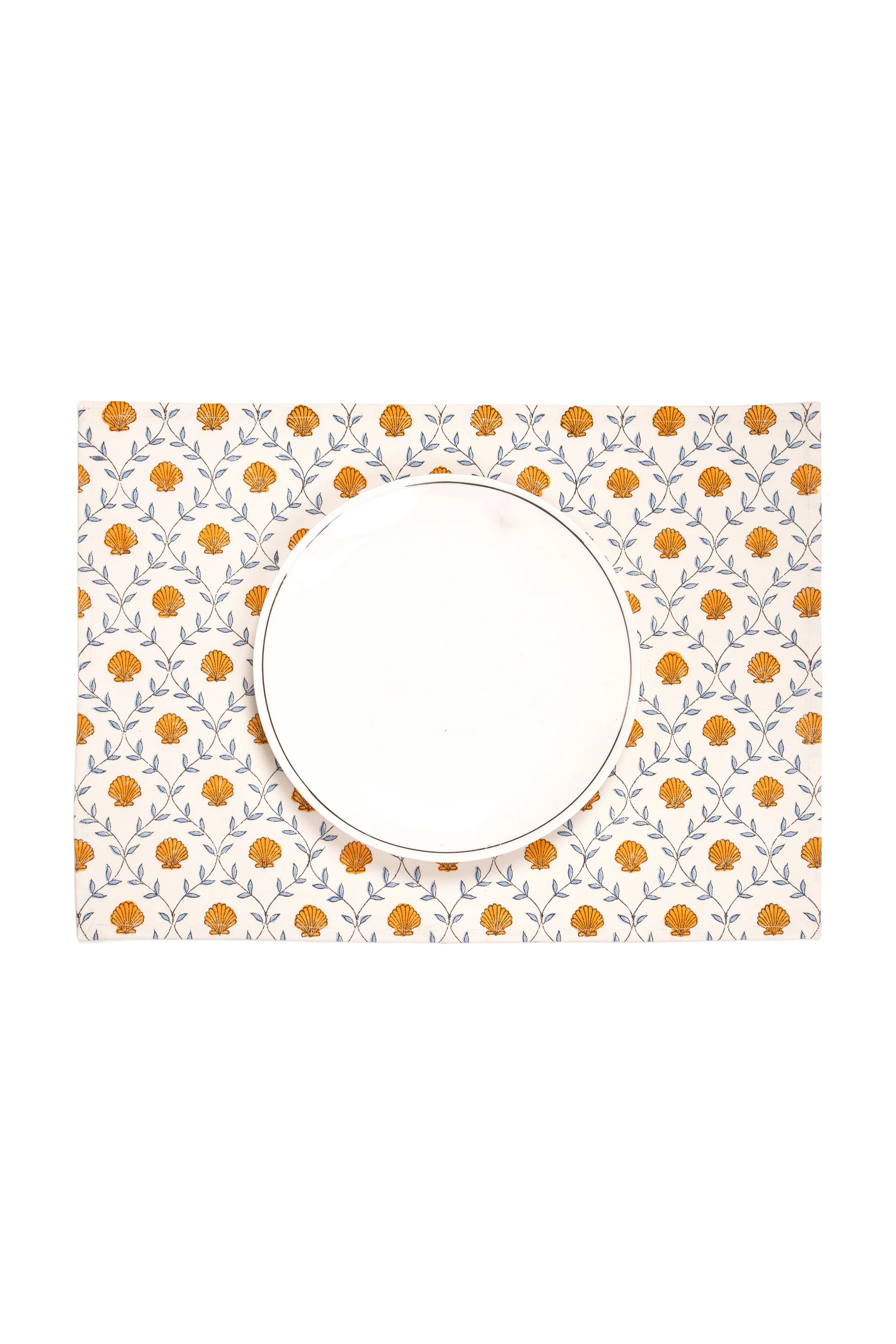 Seashell Blockprint Placemat — Orange - Image 2