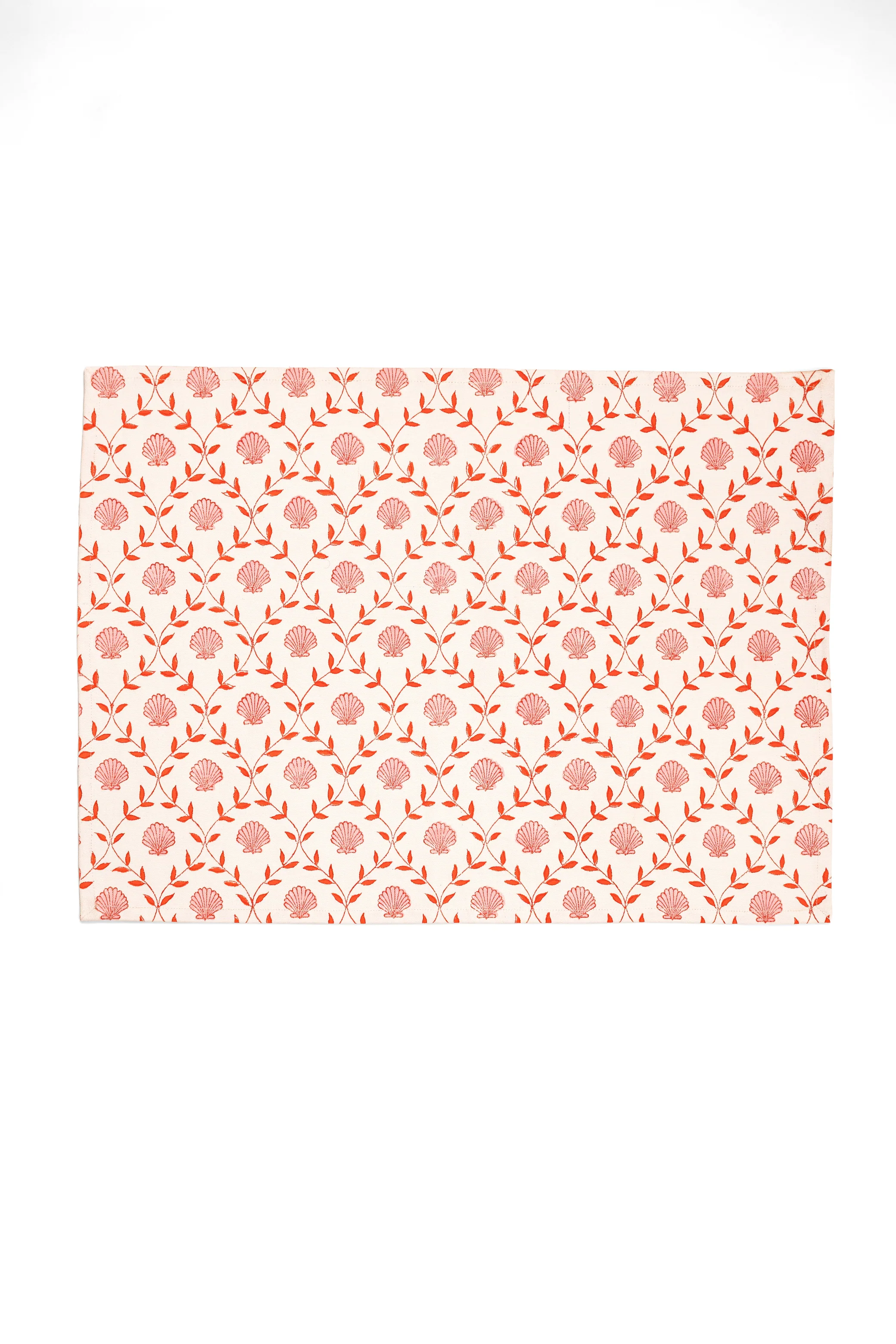 Seashell Blockprint Placemat — Pink