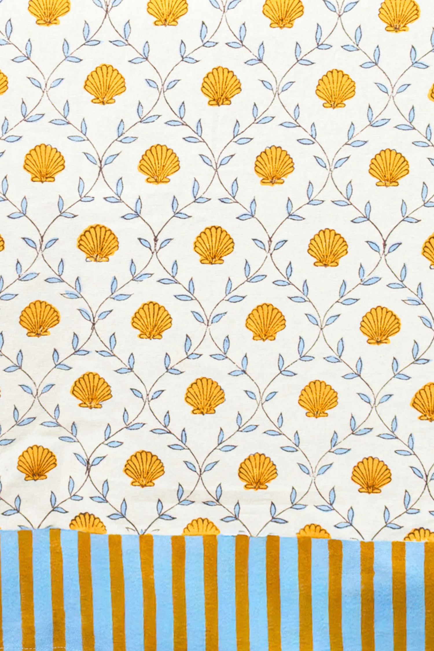 Seashell Blockprint Tablecloth — Orange - Image 3